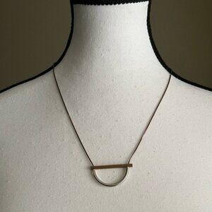 Gold and Silver Half Moon Necklace
